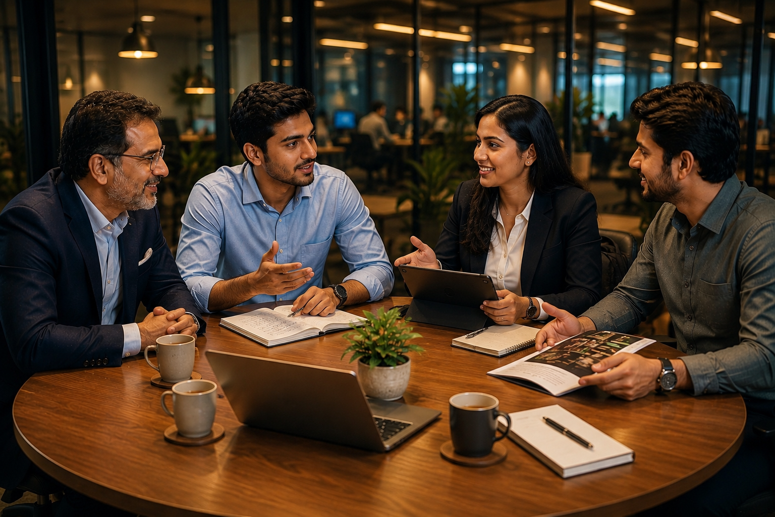 Illustration of JOYESH ecosystem connecting people and businesses
